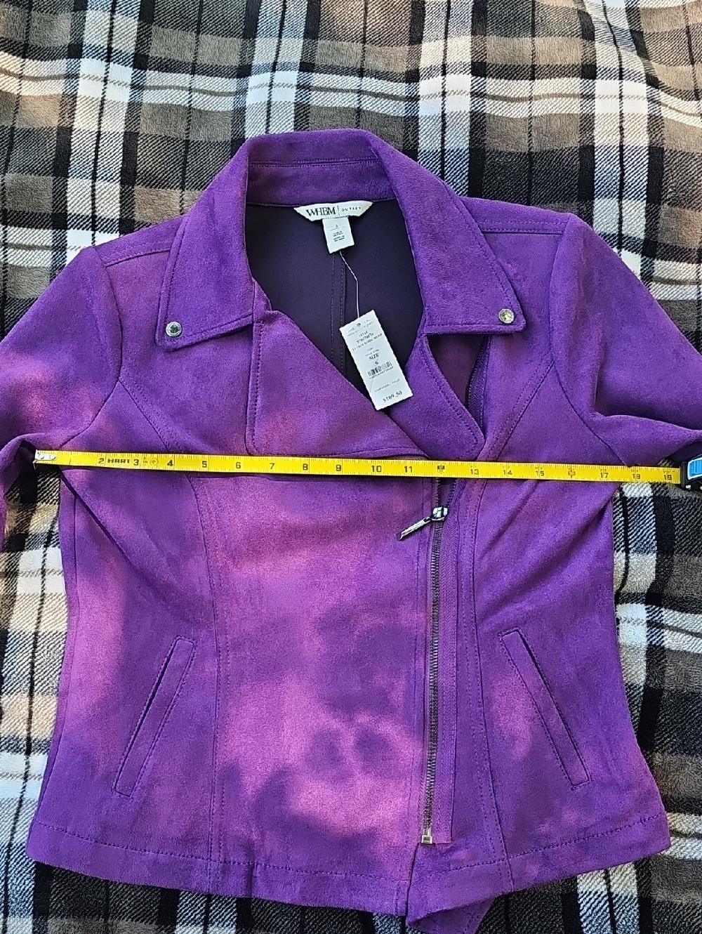 Suede Purple Moto Jacket - WHBM - Picture 3 of 4